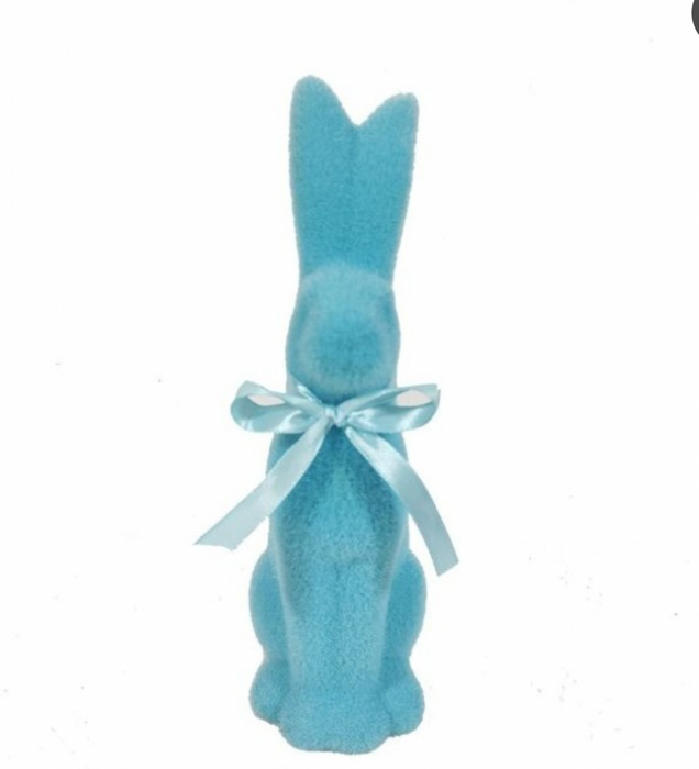 Blue Terracotta Flocked Bunny