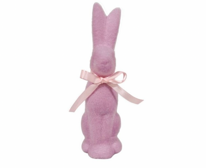Pink Terracotta Flocked Bunny