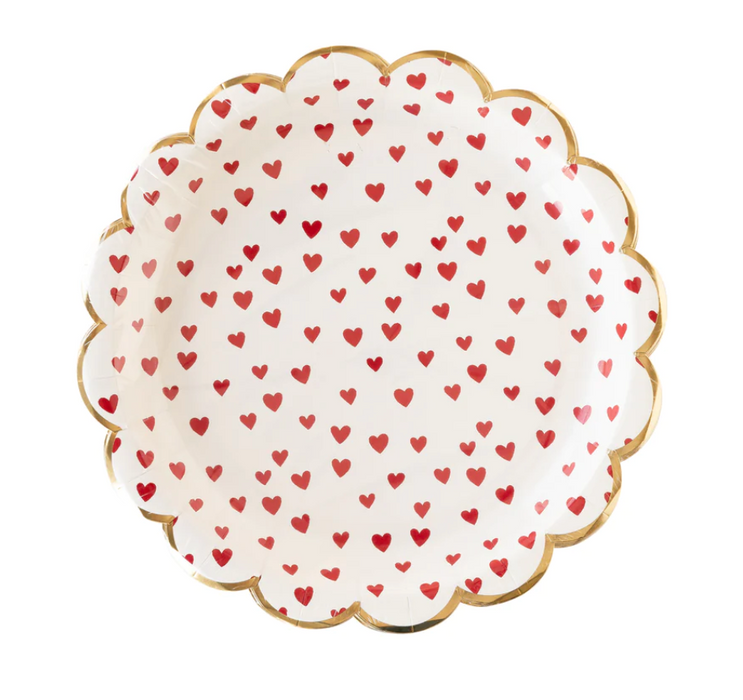 Tiny Red Hearts Paper Plate