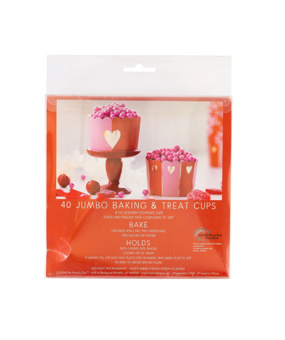 Jumbo Gold Half Heart Baking/ Food Cups