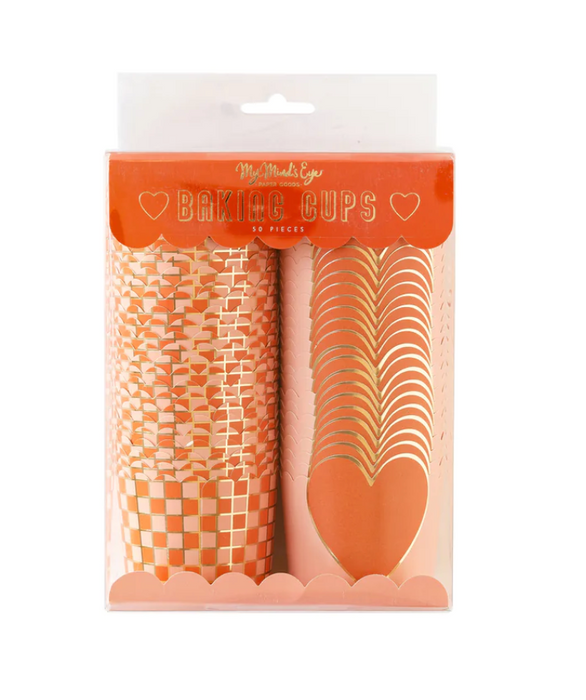 Gold Foil Check Baking Cups