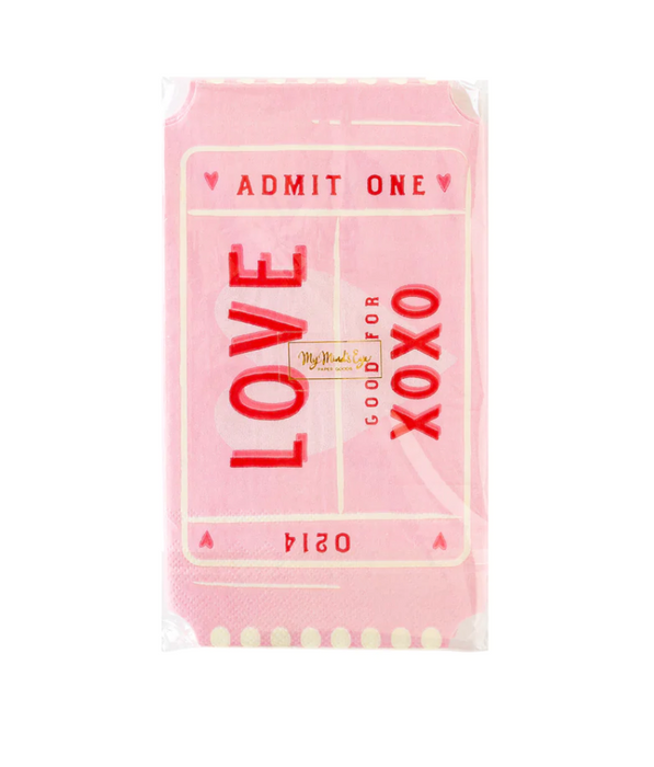 Love Ticket Shaped Dinner Paper Napkin