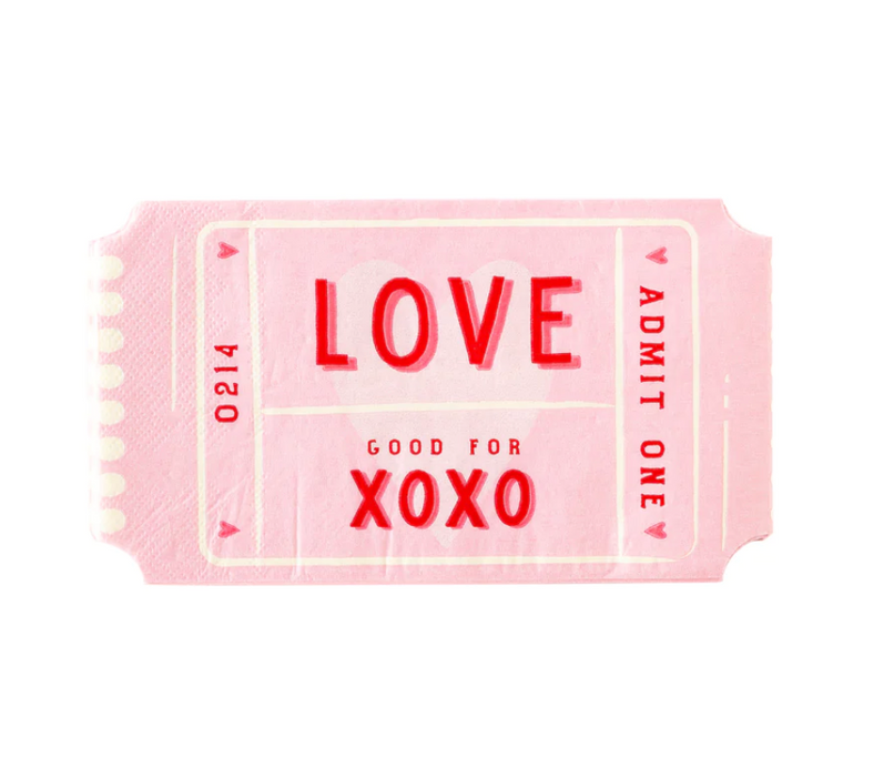 Love Ticket Shaped Dinner Paper Napkin