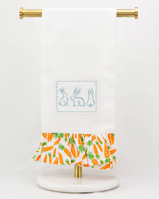 Carrot Ruffle Hand Towel White/Multi