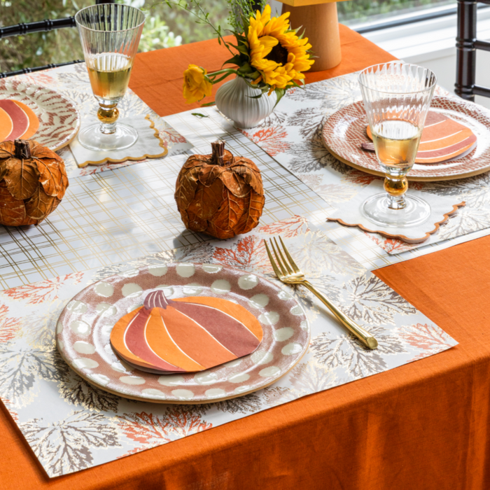 Falling Leaves Paper Placemats w/ Foil Accents