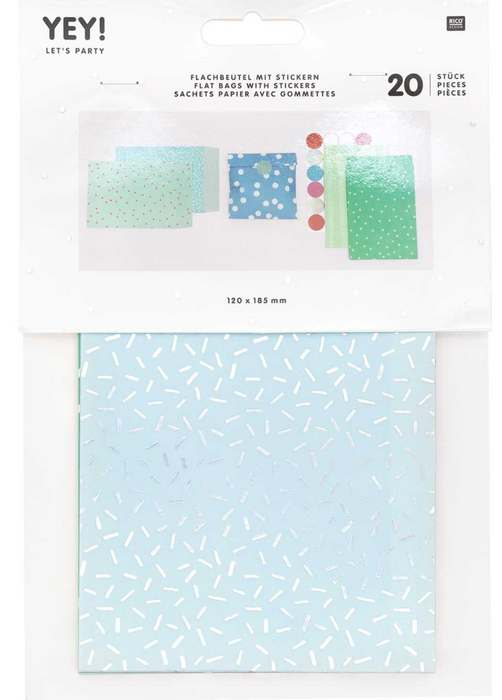 Flat bags with stickers