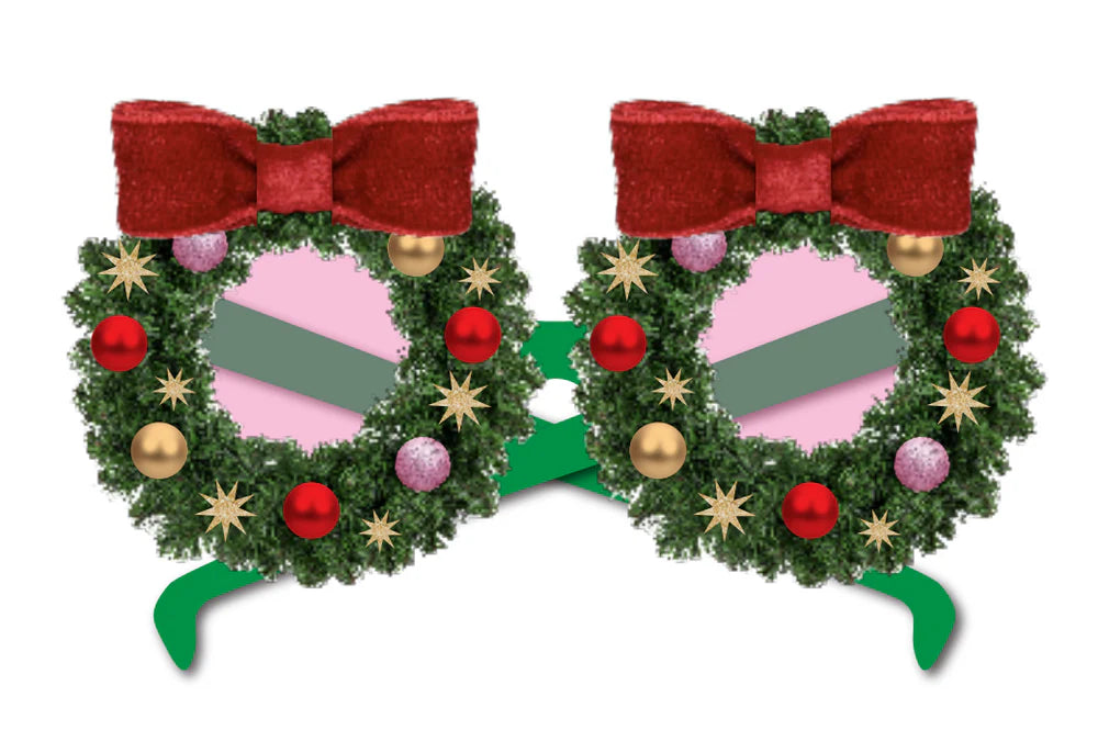 Fa La La Wreath Novelty Glasses