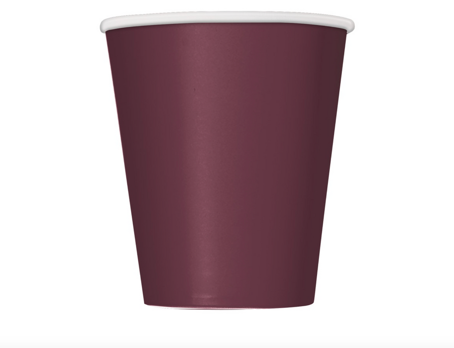 Burgundy Solid Paper Cups 20ct