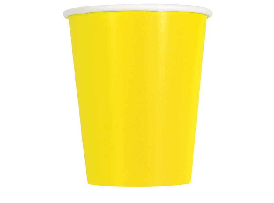 Neon Yellow Solid Paper Cups