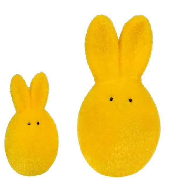Flocked Yellow Rabbit Eggs