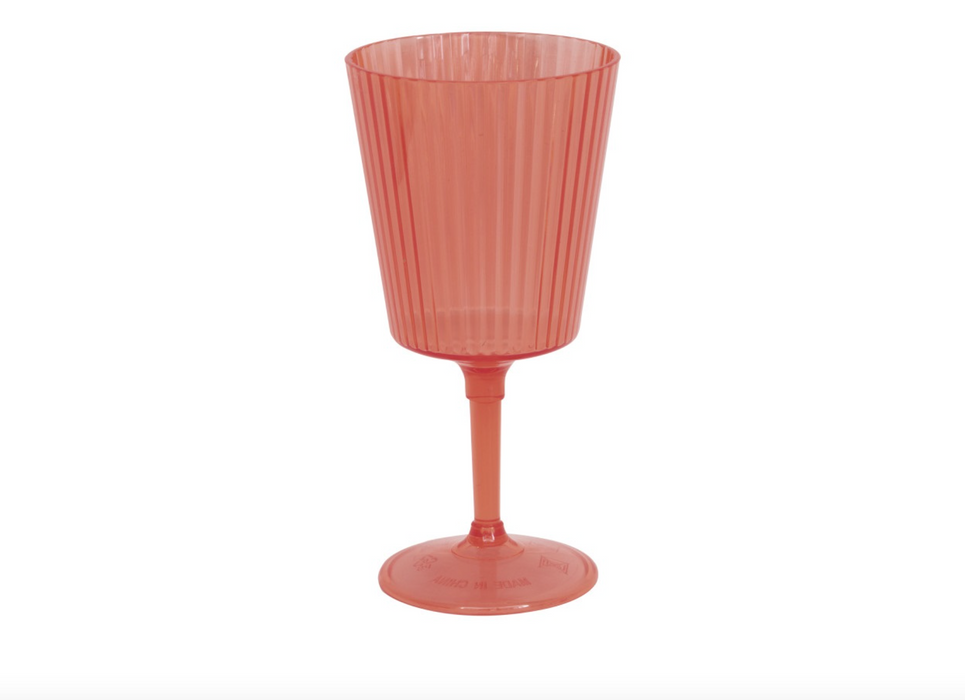 Coral Plastic Wine Glass