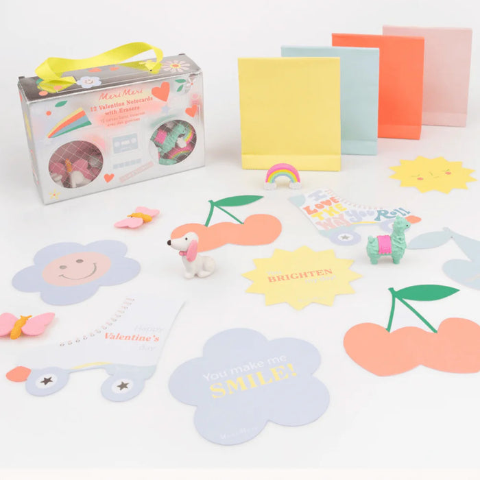 Boom Box Valentine Cards & Erasers Set