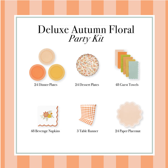 Deluxe Autumn Floral Party Kit- 24 Place Settings