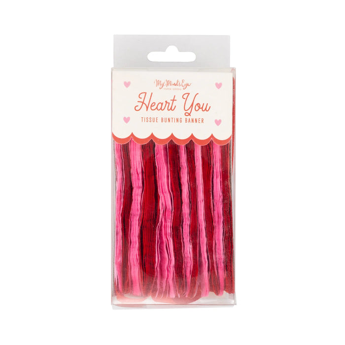 Pink and Red Double Tissue Bunting Banner