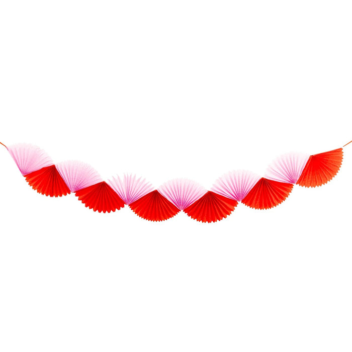 Pink and Red Double Tissue Bunting Banner