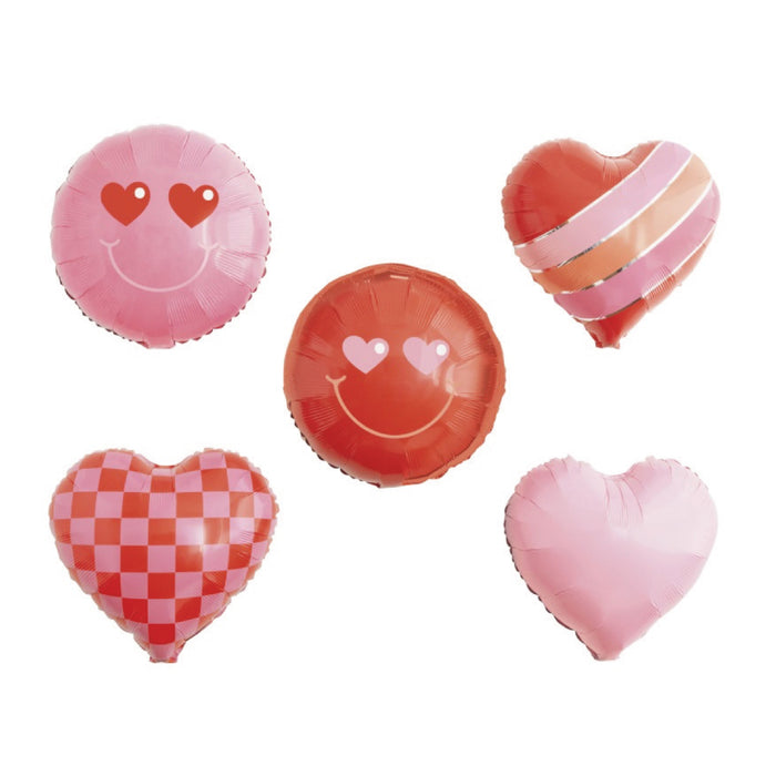Retro Love Foil Balloon Wall Decoration Kit – 5pc
