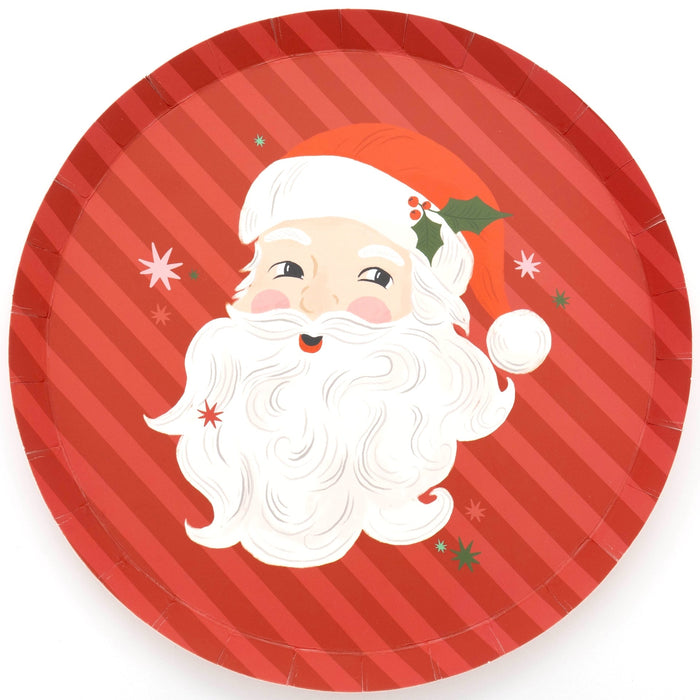 Jolly Santa Vintage Christmas Dessert Plates