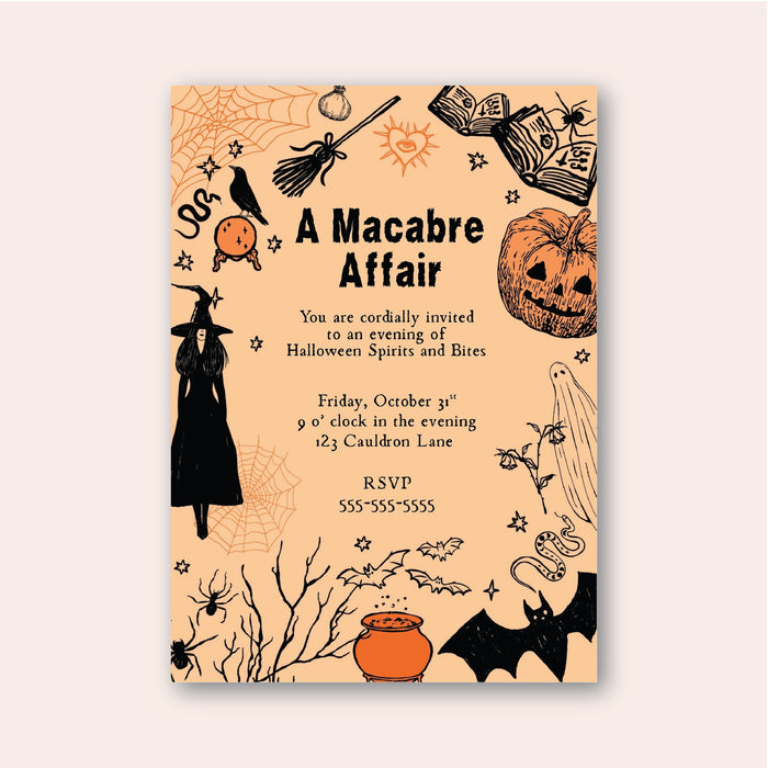 Vintage Halloween Digital Invitation