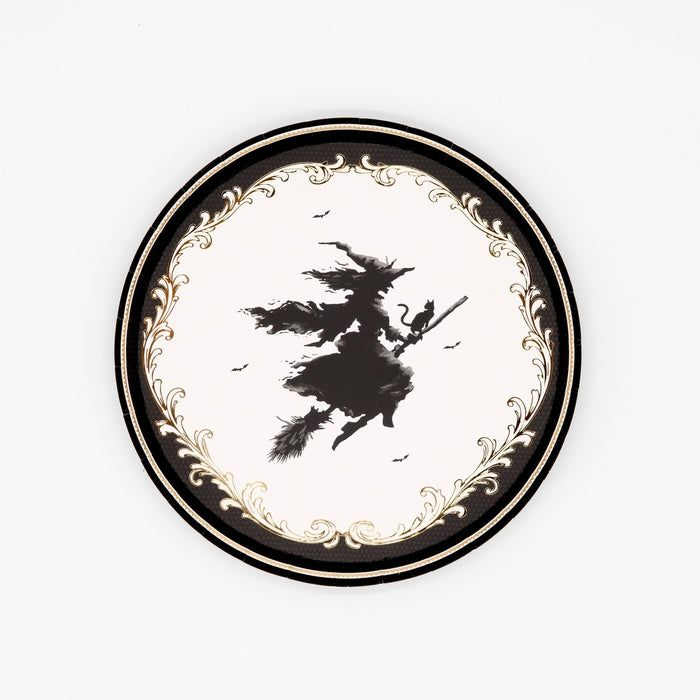 Elegant Halloween Witch Dessert Plates