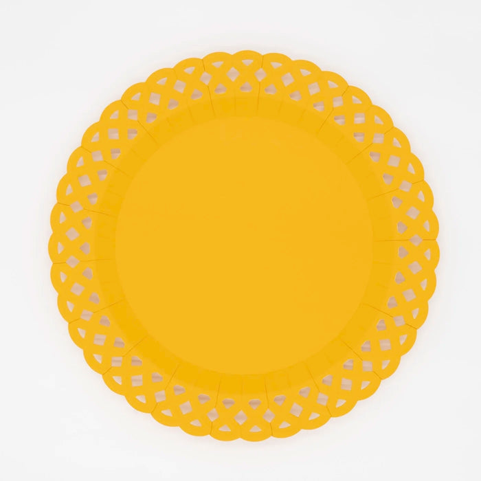 Marigold Yellow Basketweave Dinner Plates
