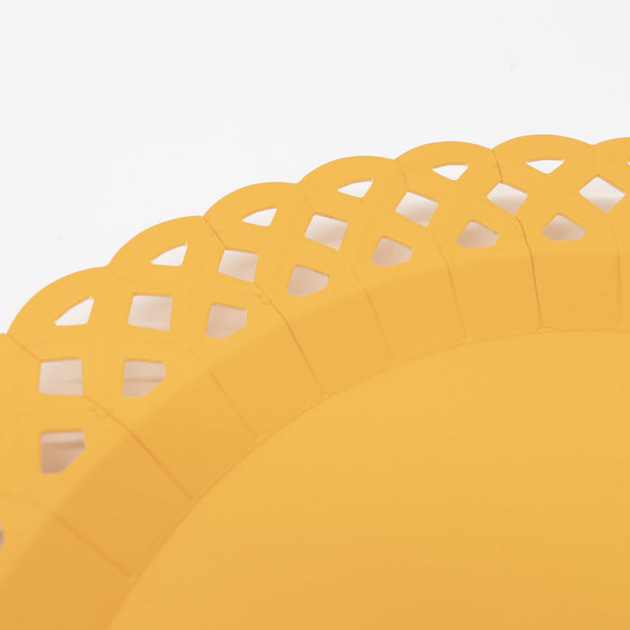 Marigold Yellow Basketweave Dinner Plates