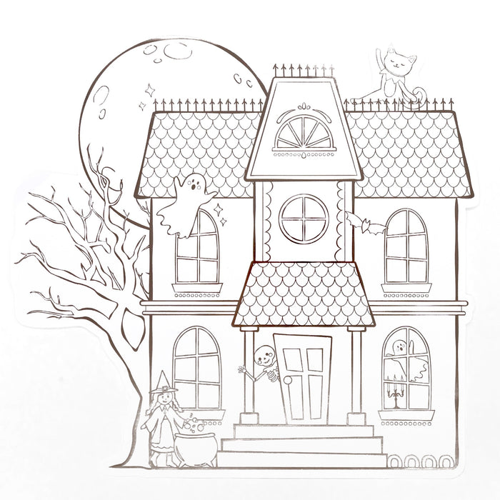 Haunted House Halloween Coloring Placemats