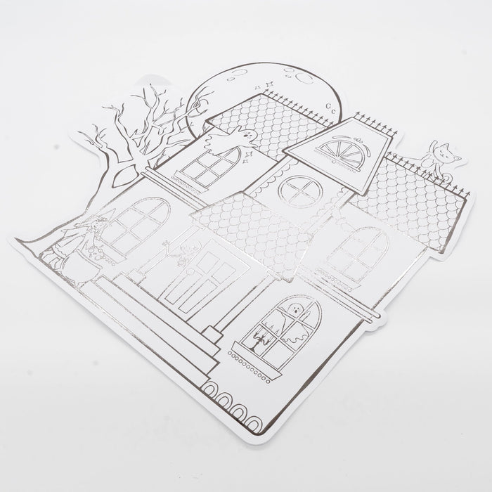 Haunted House Halloween Coloring Placemats