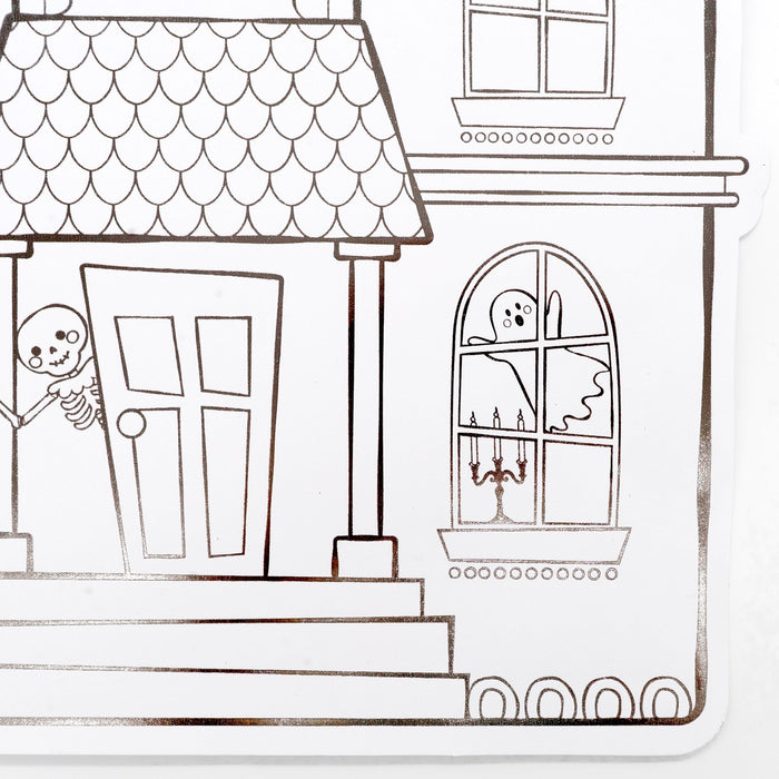 Haunted House Halloween Coloring Placemats
