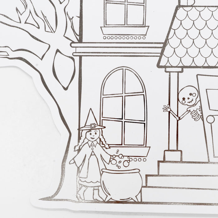 Haunted House Halloween Coloring Placemats