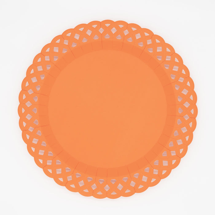 Orange Basketweave Dinner Plates