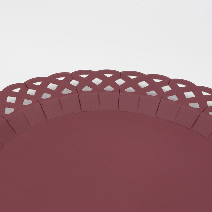 Burgundy Basketweave Dinner Plates