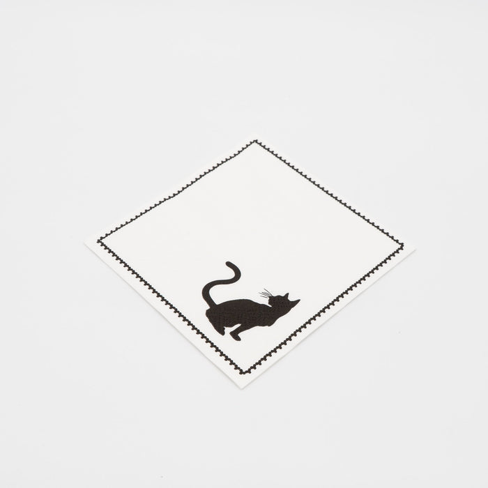 Elegant Halloween Cat Cocktail Napkins