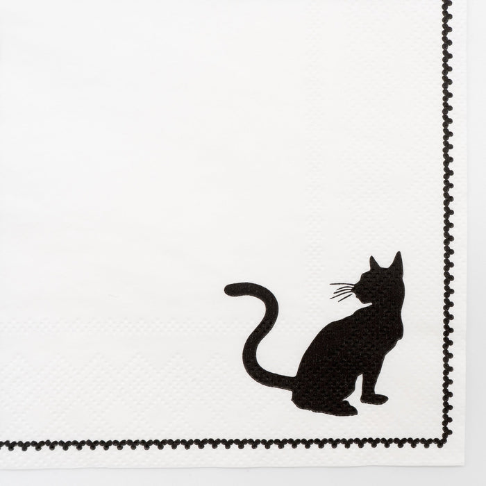 Elegant Halloween Cat Cocktail Napkins