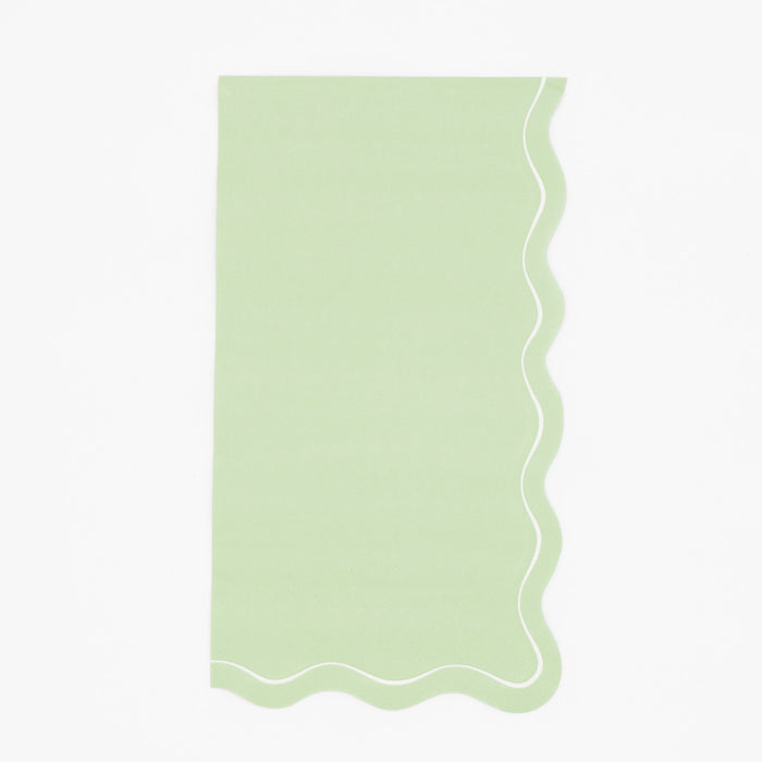 Sage Green Scallop Guest Towels