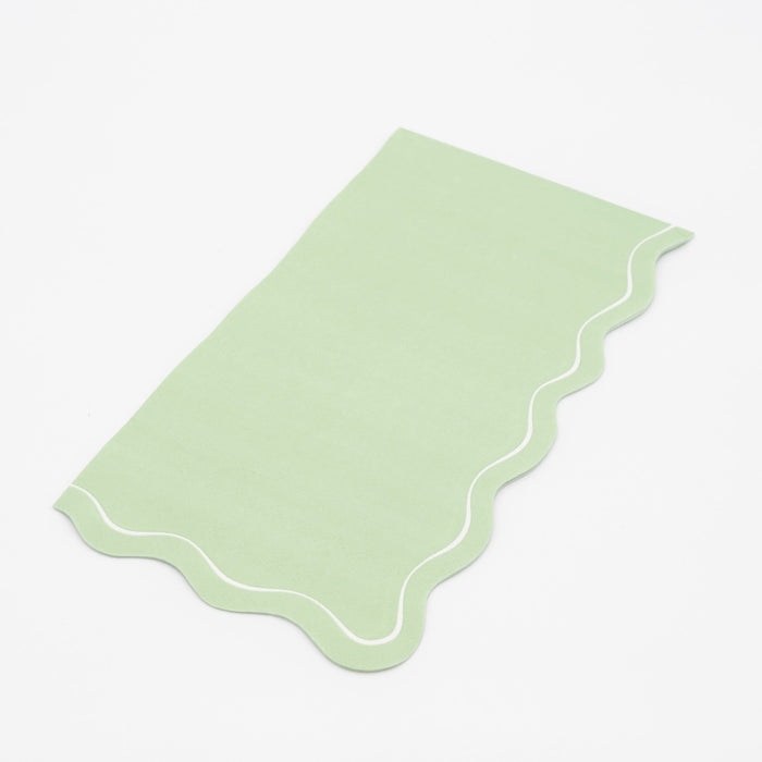 Sage Green Scallop Guest Towels
