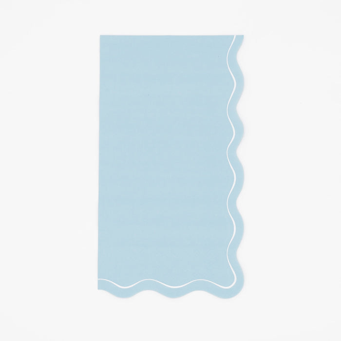 Light Blue Scallop Guest Towels