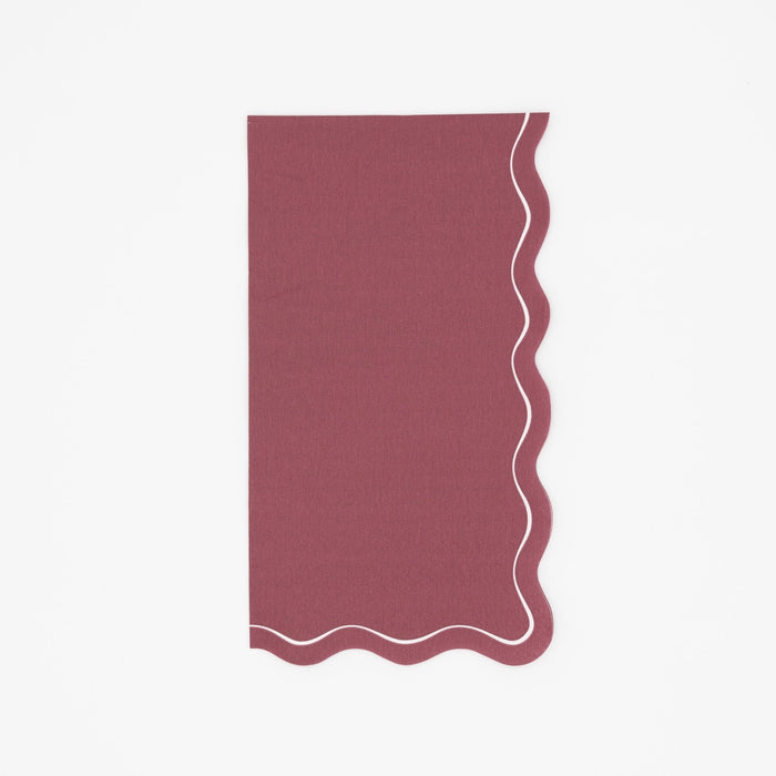 Burgundy Scallop Guest Towels