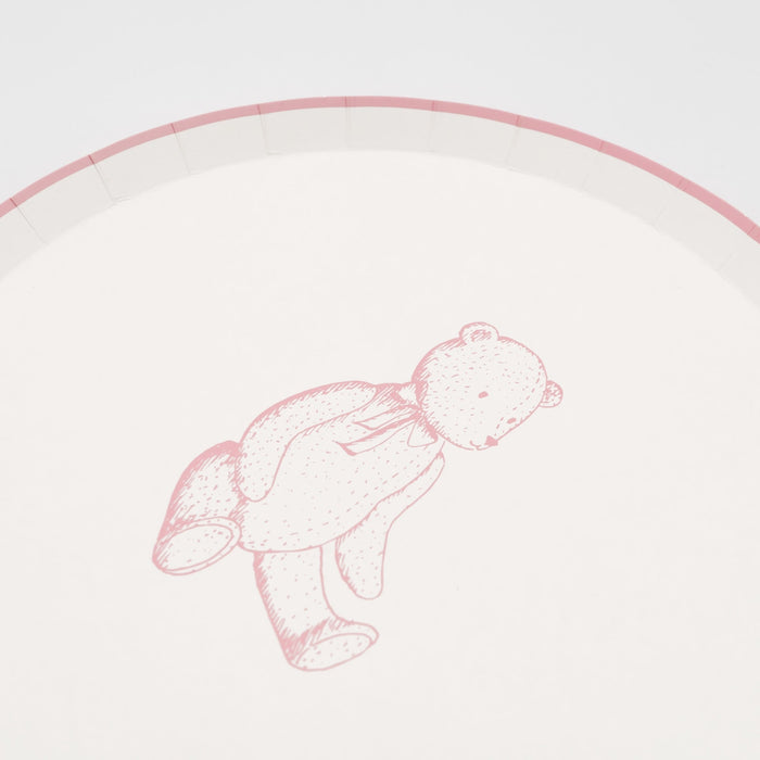 Pink Precious Baby Bear Dessert Plates