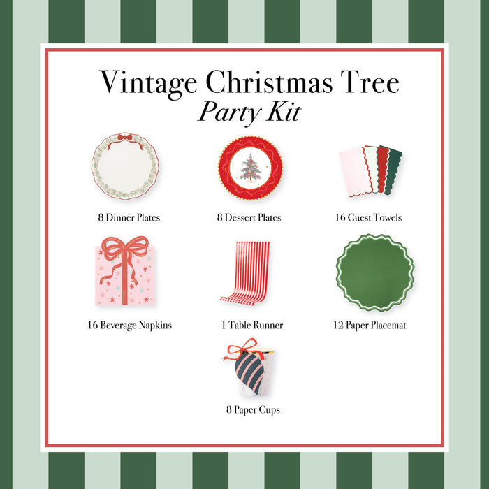 Elegant Vintage Christmas Tree Party Kit