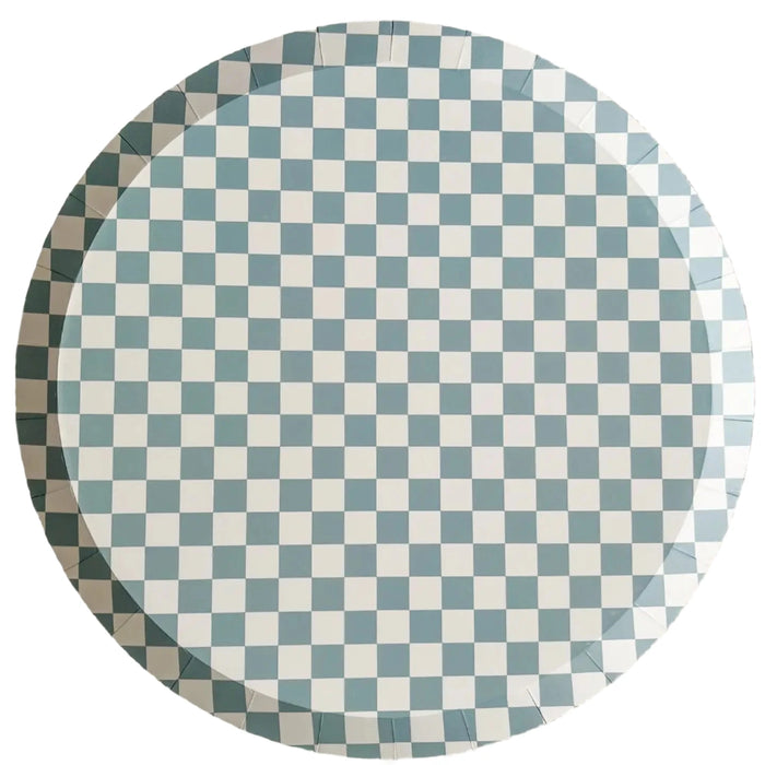 Checkered Blue Plates