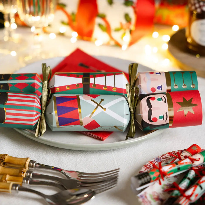 Nutcracker 3 Design Christmas Crackers - 6 Pack