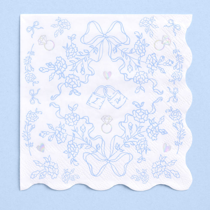 Blue I Do Bridal Wavy Napkins