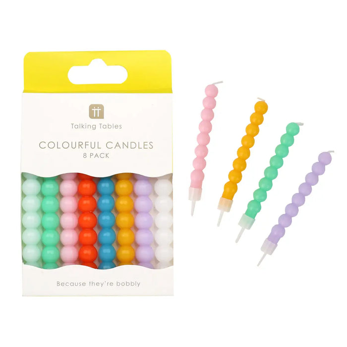 Colorful Bobble Birthday Candles- 8 pack