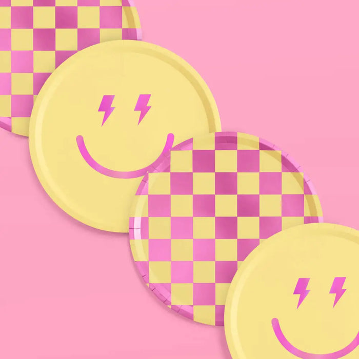 Groovy Preppy Smiley Paper Plates