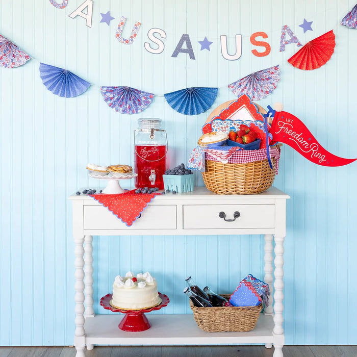 Floral Americana Bunting Banner