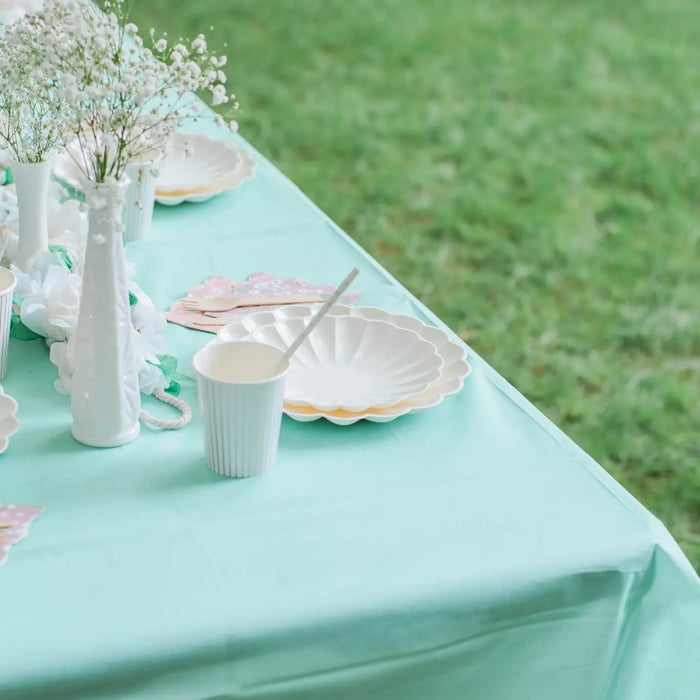 Eco-Friendly Mint Disposable Pastel Paper Party Tablecloth