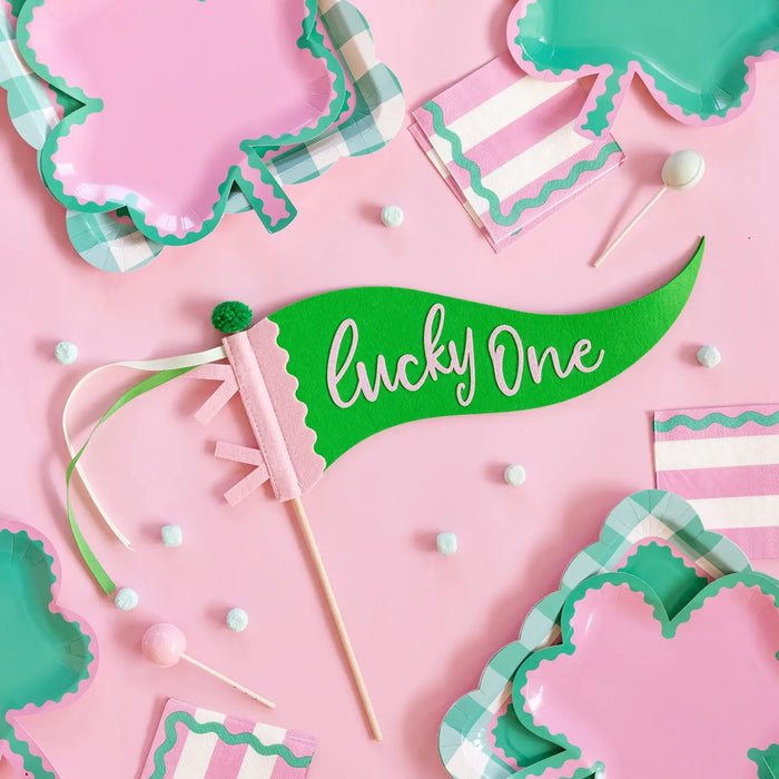 Pink and Green Shamrock Plates