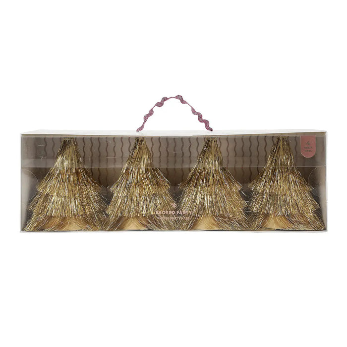 Golden Girl Mini Gold Fringe Party Hats Set