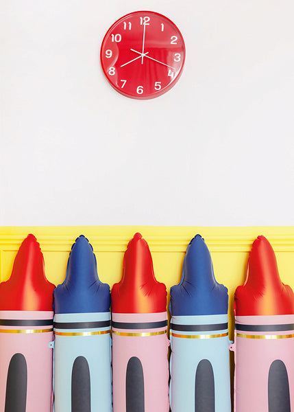 Red Crayon Foil Balloon