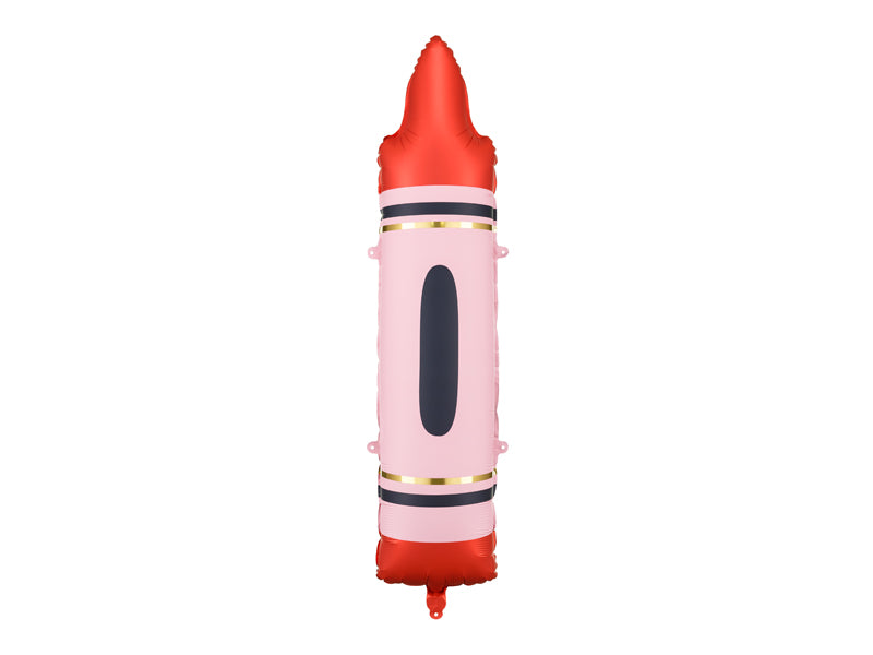 Red Crayon Foil Balloon